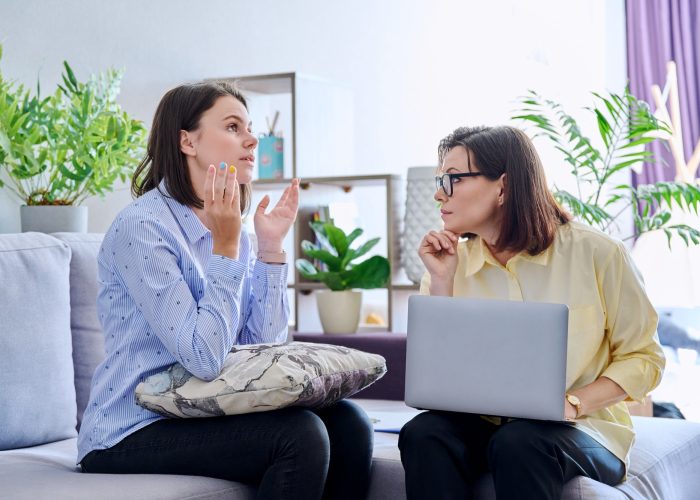 Young woman patient on individual therapy in psychologists office